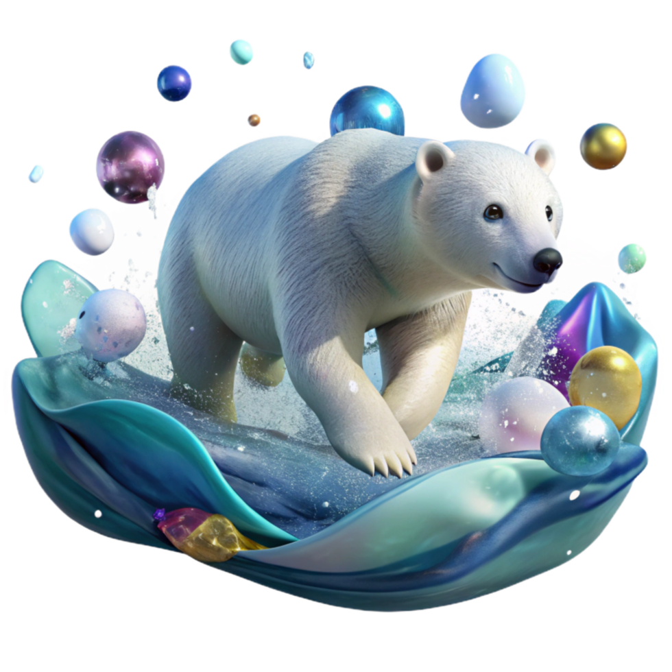 extraordinary modern Polar Bear Swimming Arctic Ocean Transparent Background authentic png