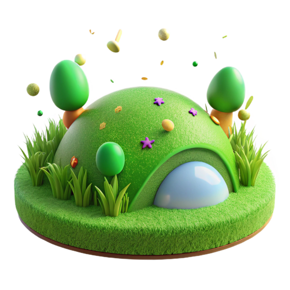 dramatic contemporary Green Grassland Panorama Isolated with Bright Sunlight exclusive png