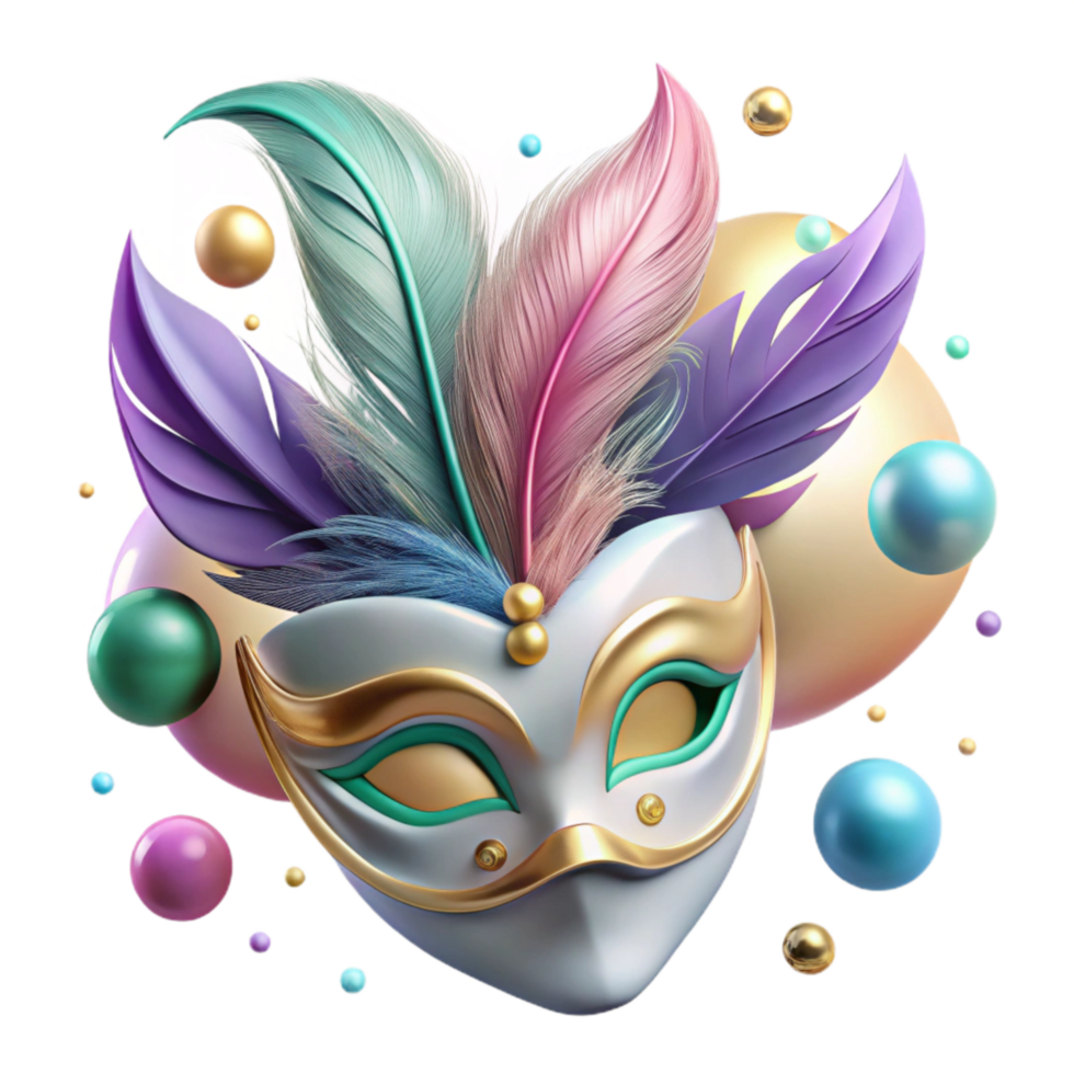 elegant vintage Maskerade Mask Feathered Design Transparent Background Mysterious Allure genuine png