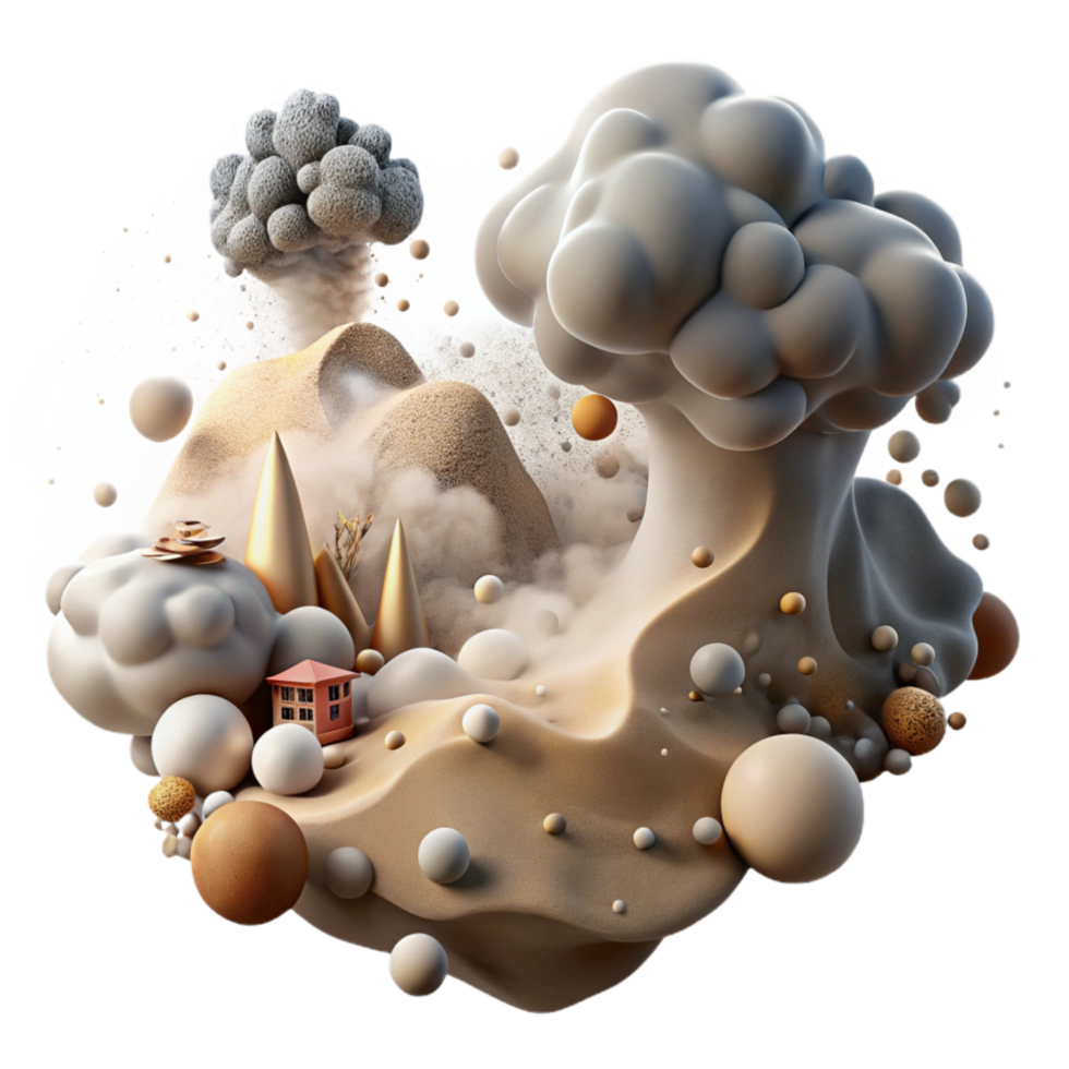impressive rustic Polluted Air Mining Dust Transparent Background Hazy Effect professional png