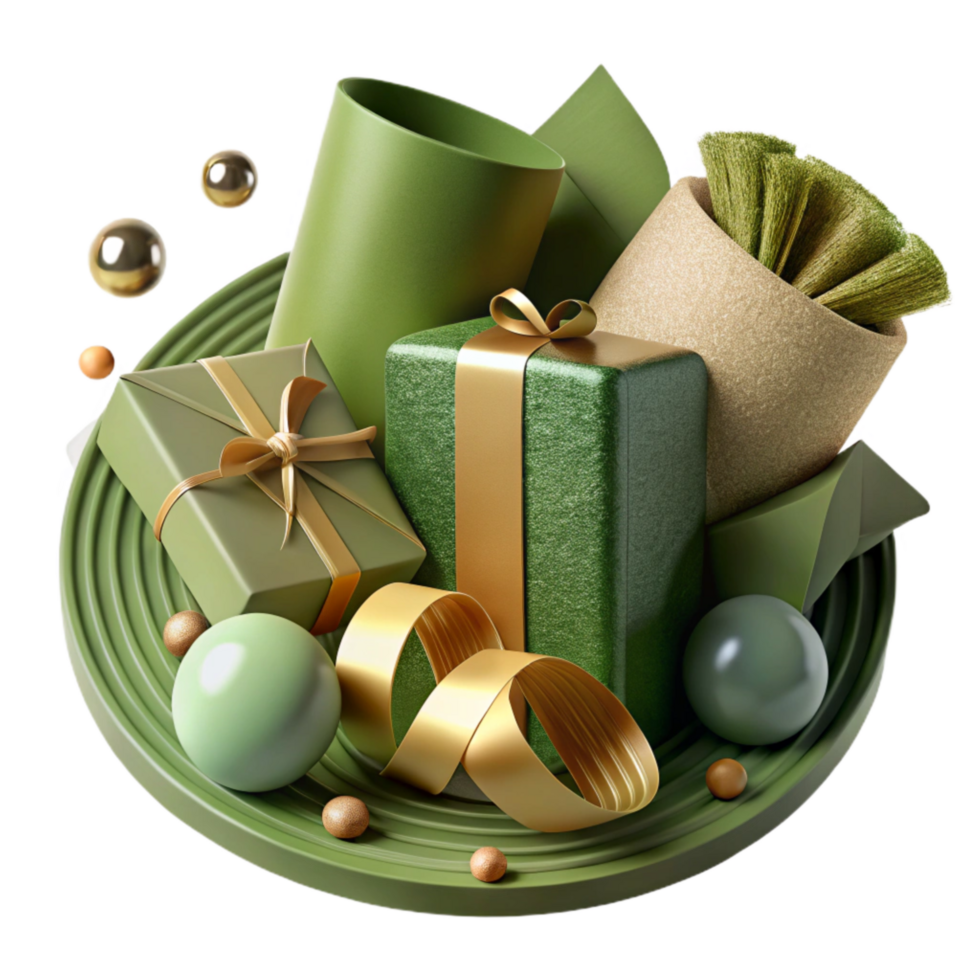 vibrant abstract Olive Green Brand Packaging Mockup Transparent Background professional png