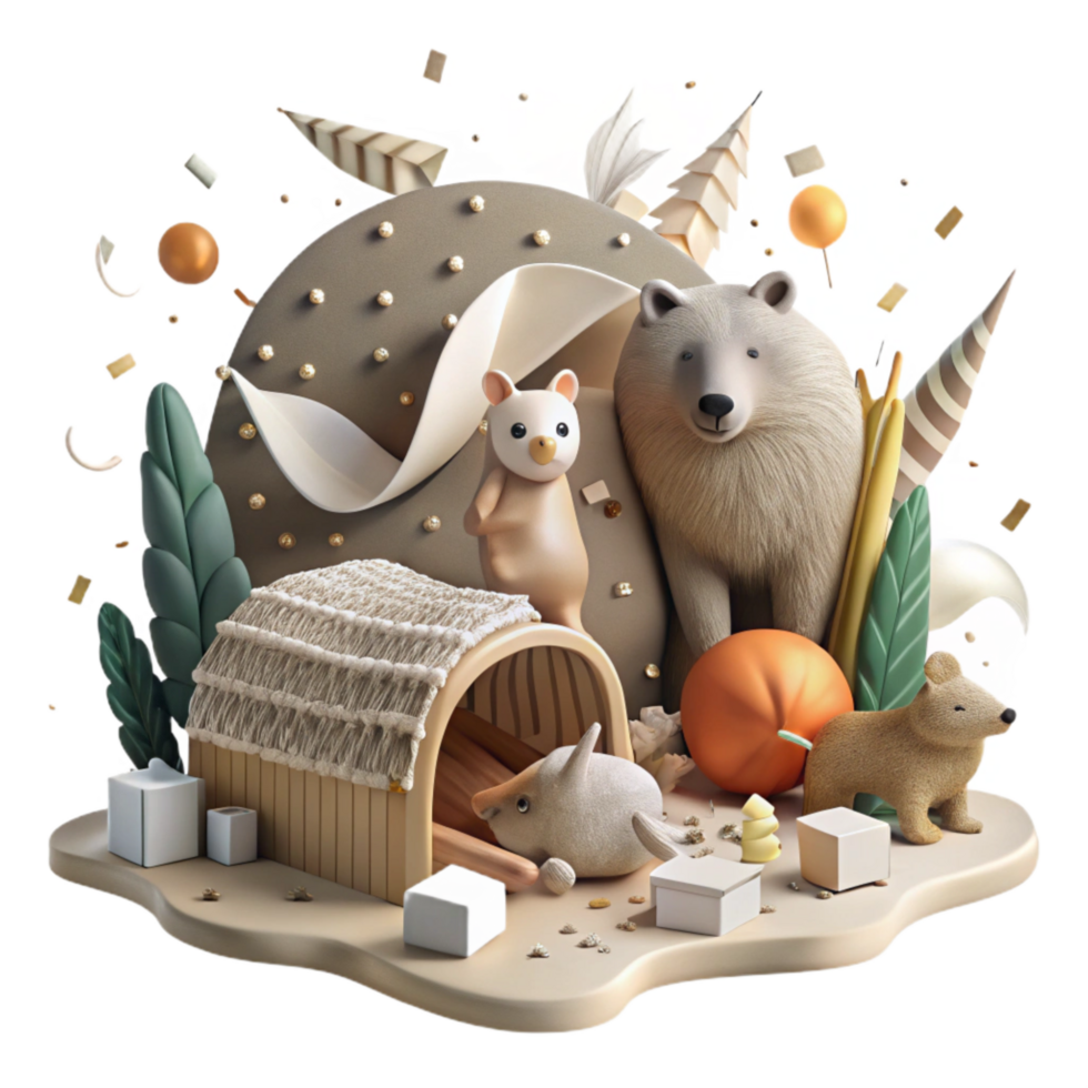 elegant rustic Protecting Hibernating Animals Through Conservation Efforts Cutout Naturalistic Style original png