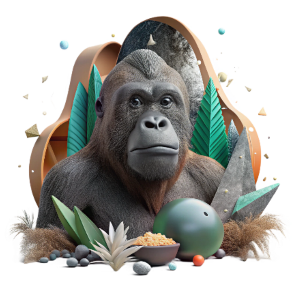 wonderful modern Orangutan Silhouette Against Deforested Landscape Cutout professional png
