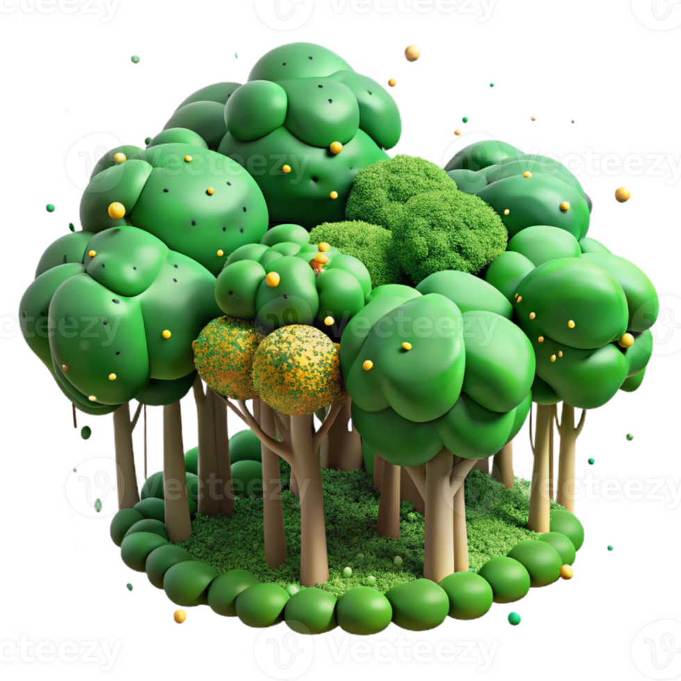 extraordinary abstract Green Forest Canopy Top View Isolated png