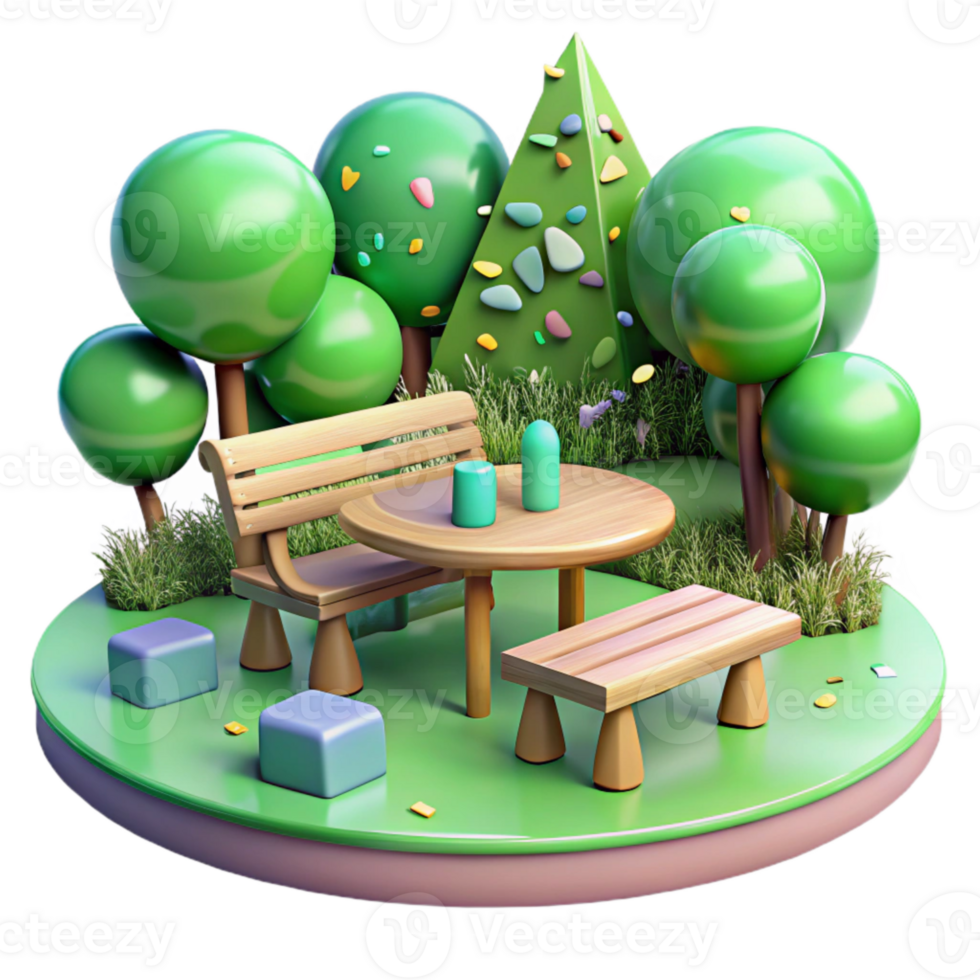 impressive artistic Green City Park with People Relaxing Cutout high quality png
