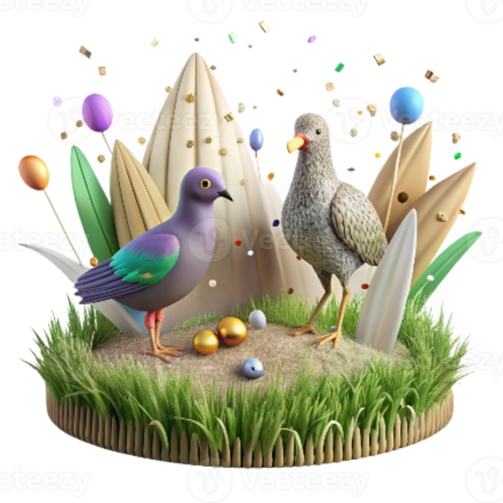 impressive traditional Organic Pasture and Wildlife Transparent Background Birds in Grass premium png