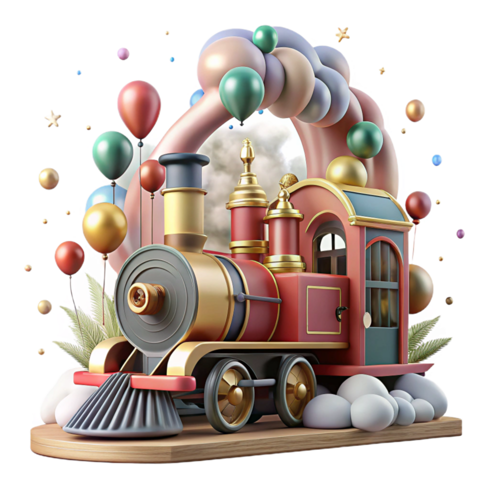 serene modern Historic Train Steam Engine Cutout with Smoke high quality png
