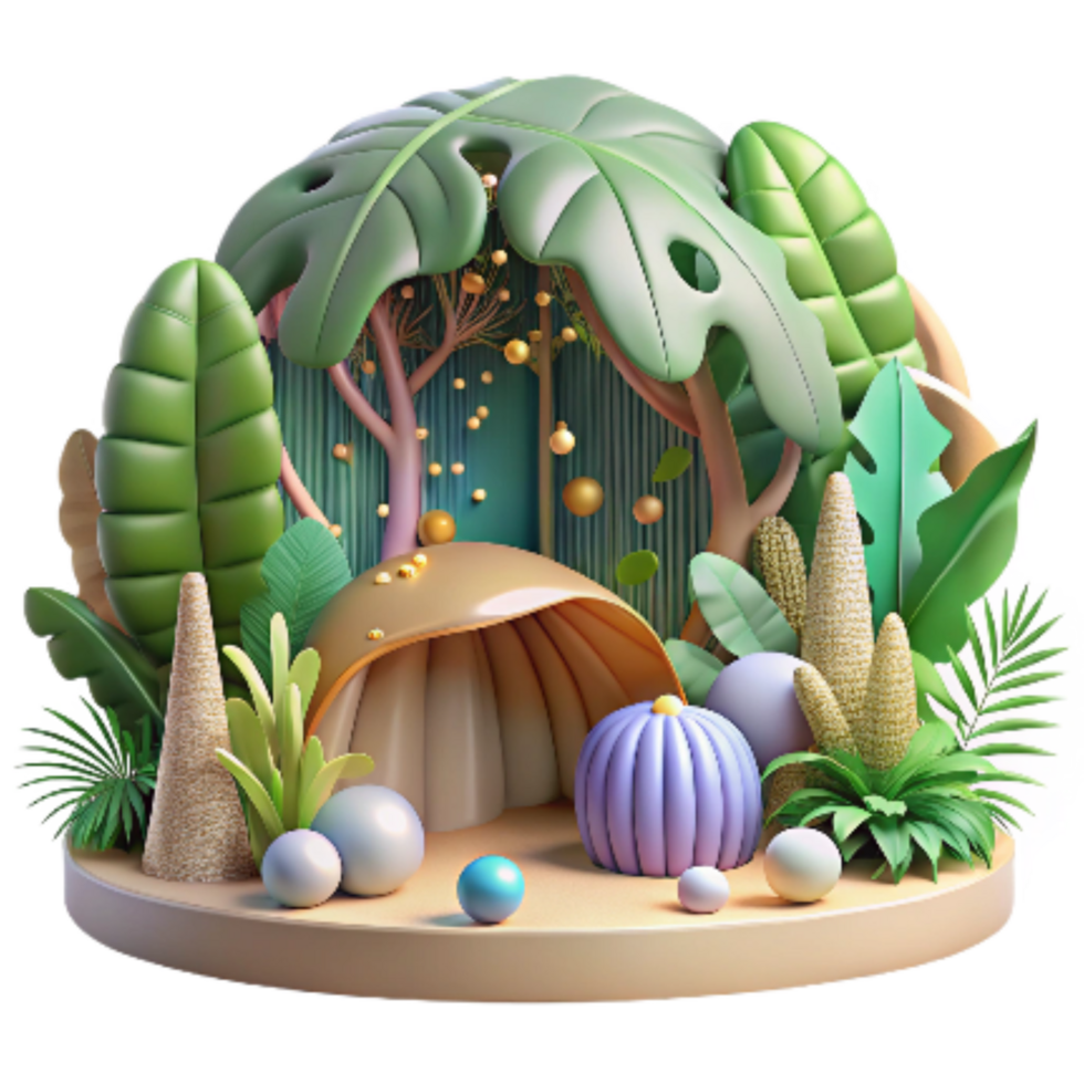 serene rustic Rainforest Canopy Layers Cutout detailed png