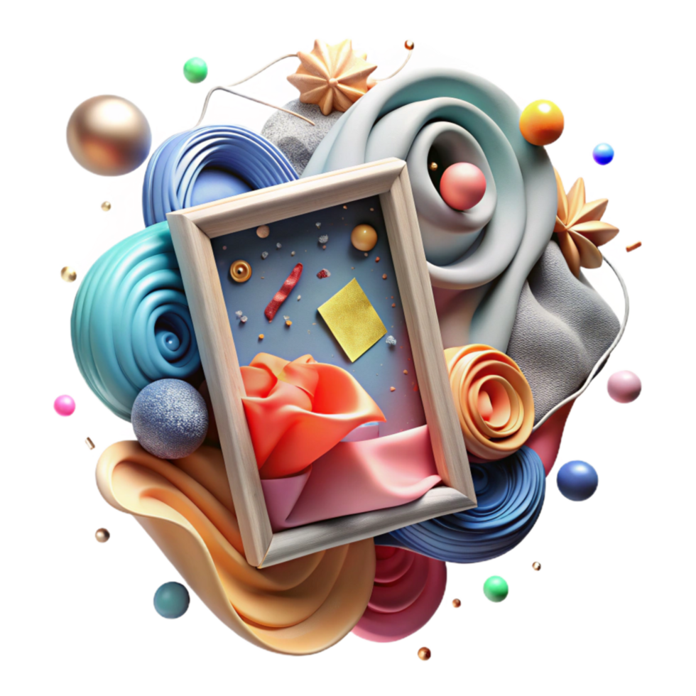impressive creative Old Photograph in Frame Isolated Cutout high resolution png