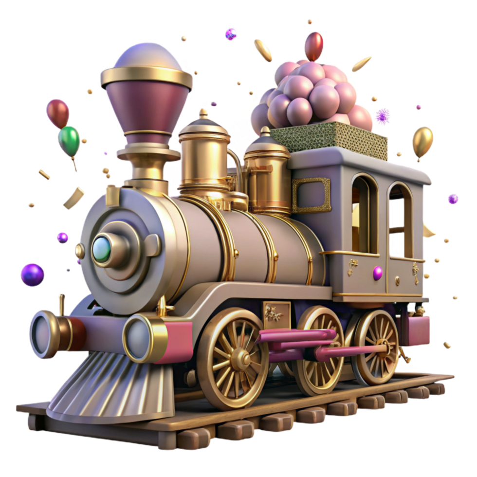 wonderful traditional Historical Train Isolated with Steam Engine Transparent Background detailed png