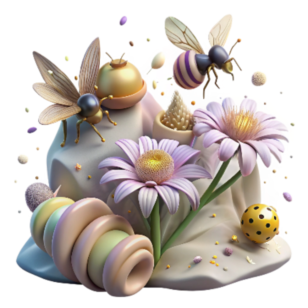 beautiful creative Protecting Native Plants for Wildlife Transparent Background Wildflowers and Bees authentic png
