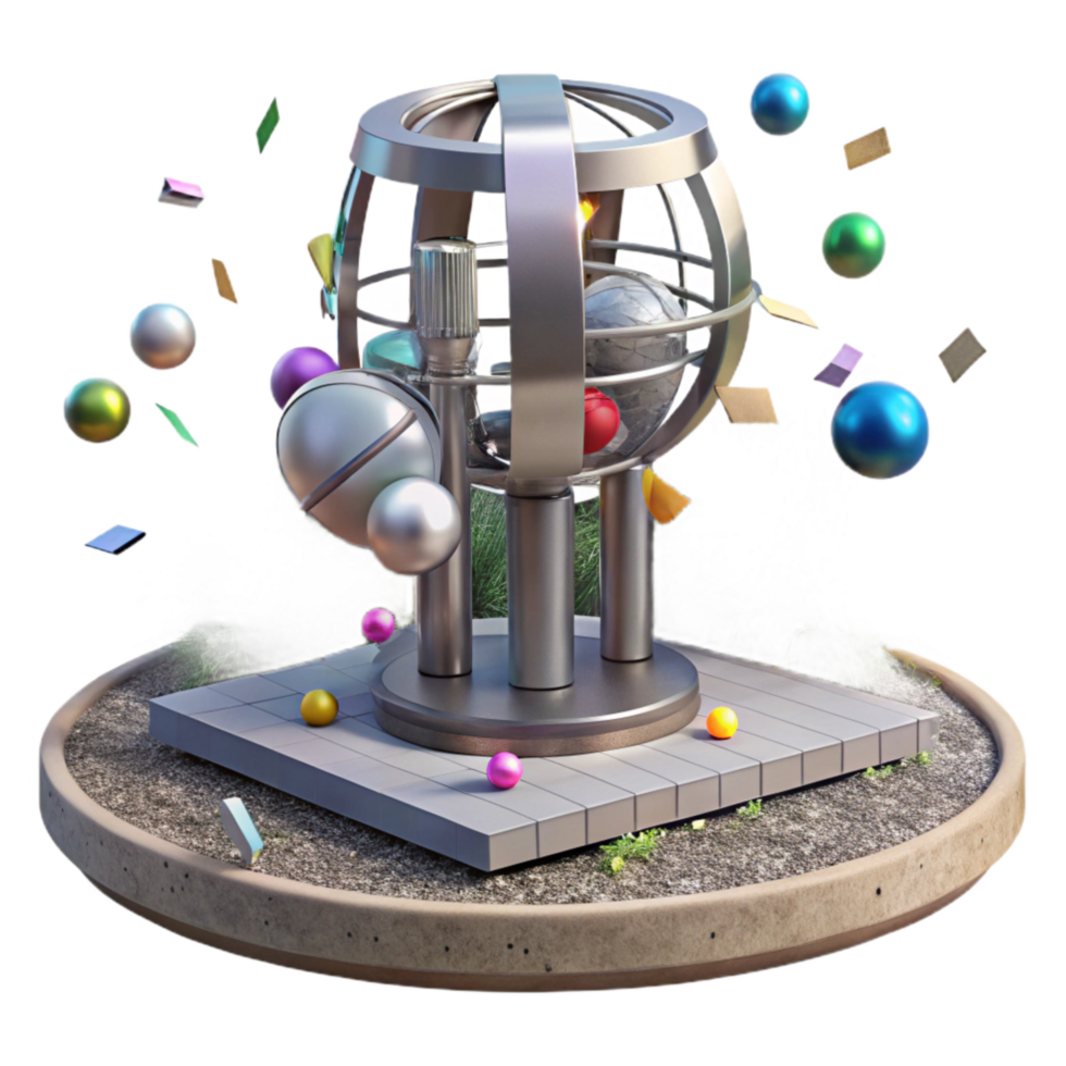 beautiful modern Recycled Metal Sculpture in Public Park Isolated Element png