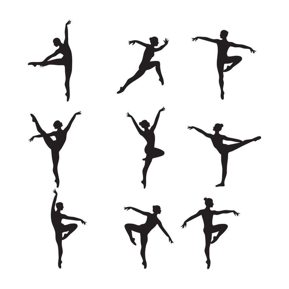 Dancer figure outlines featured on white background vector