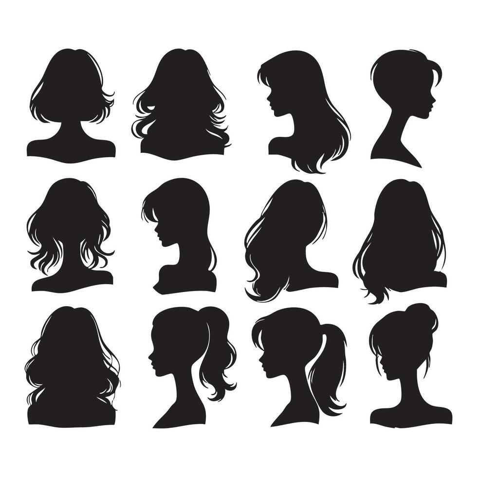 Barbie silhouette set displayed on white background vector