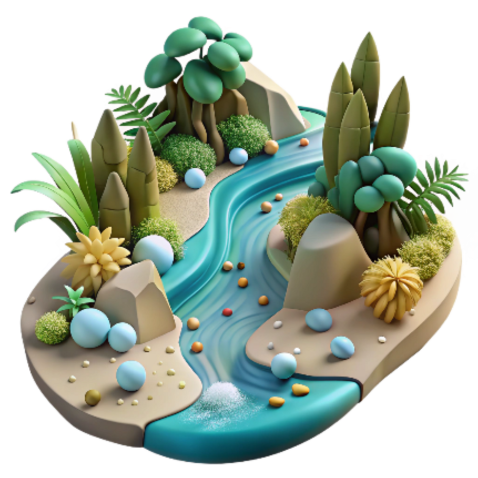 stunning classic Rainforest Stream Cutout with Clear Water high resolution png