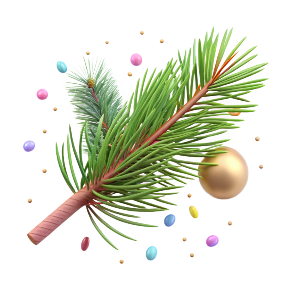 dramatic creative Pine Tree Branch Needles Isolated Element exclusive png