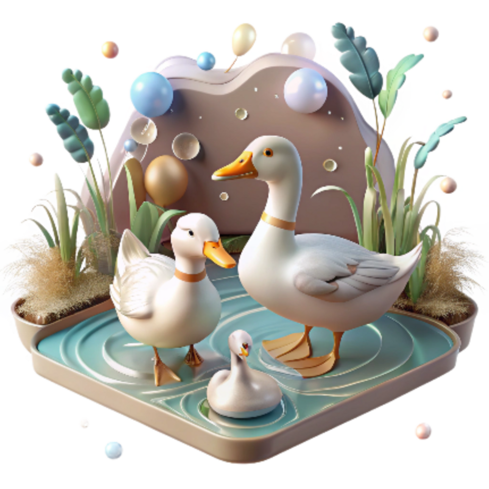stunning abstract Protecting Wetlands for Wildlife Isolated Ducks in Pond high quality png