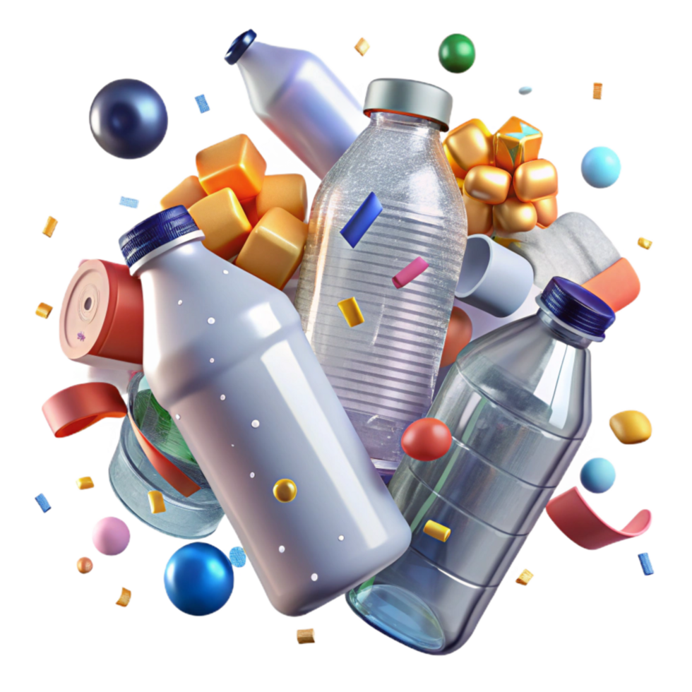stunning abstract Recycled Plastic Bottles Crushed for Recycling Transparent Background original png