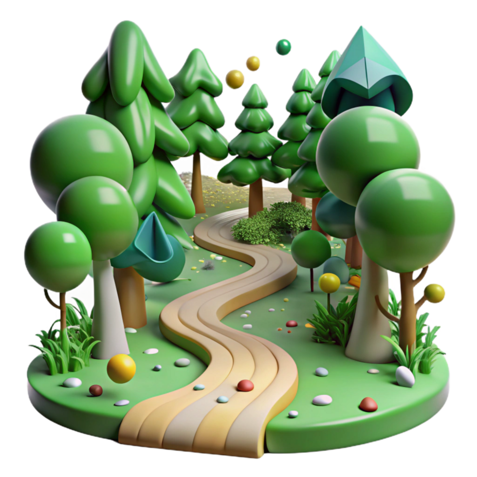 impressive classic Green Forest Path Isolated authentic png