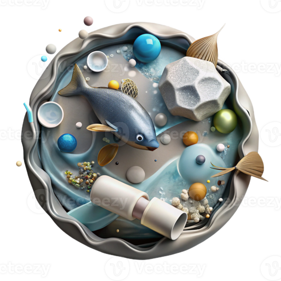 magnificent abstract Polluted Water with Dead Fish Isolated Environmental Issue original png