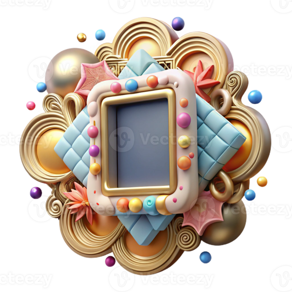 stunning traditional Graffiti Decorative Frame Cutout with Ornate Border genuine png