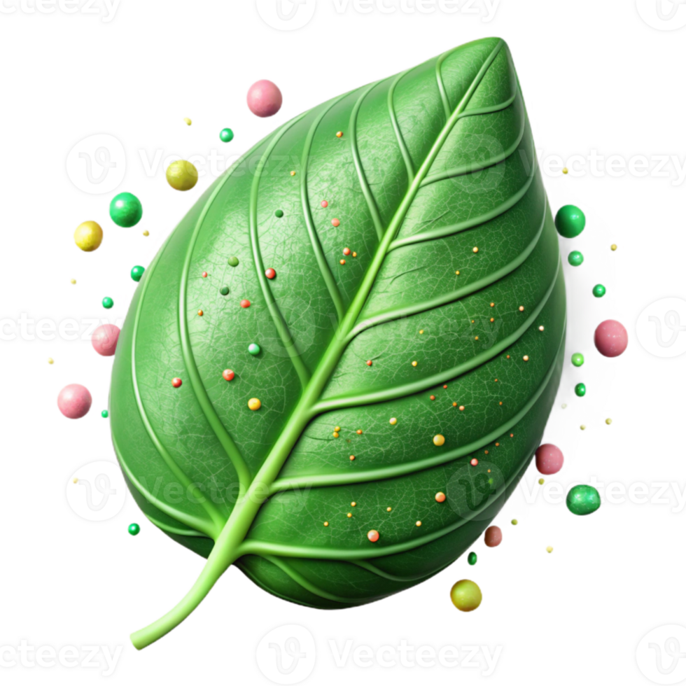 dramatic traditional Leaf Veins Detailed Texture Green Cutout detailed png
