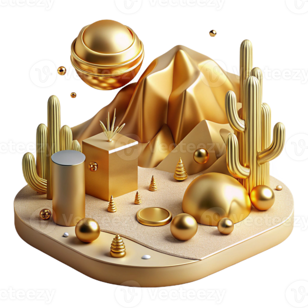 extraordinary artistic Golden Hour Desert Isolated high resolution png