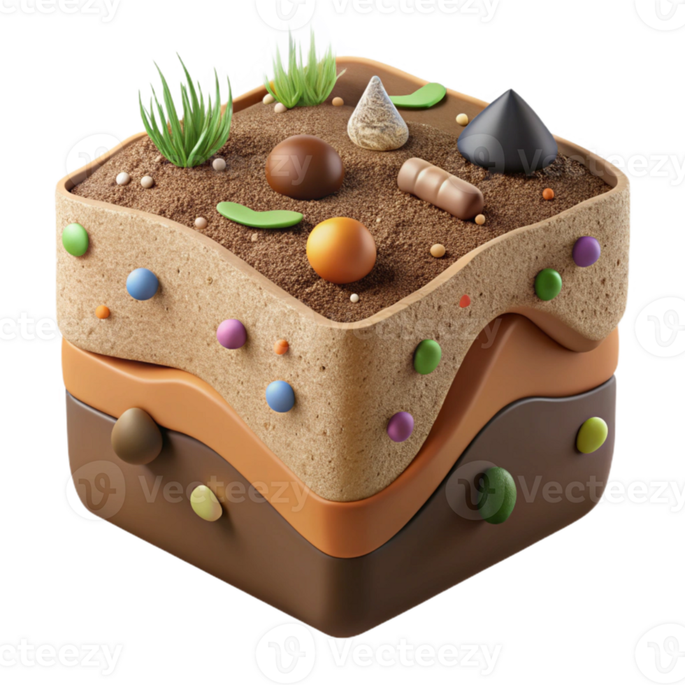 magnificent traditional Healthy Soil Cross Section Isolated Transparent Background png