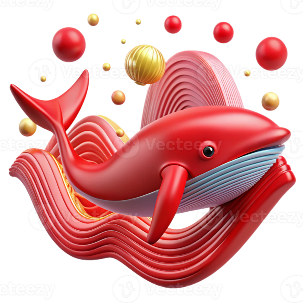 extraordinary creative Red Sonar Waves Interfering with Whale Song Transparent Background original png