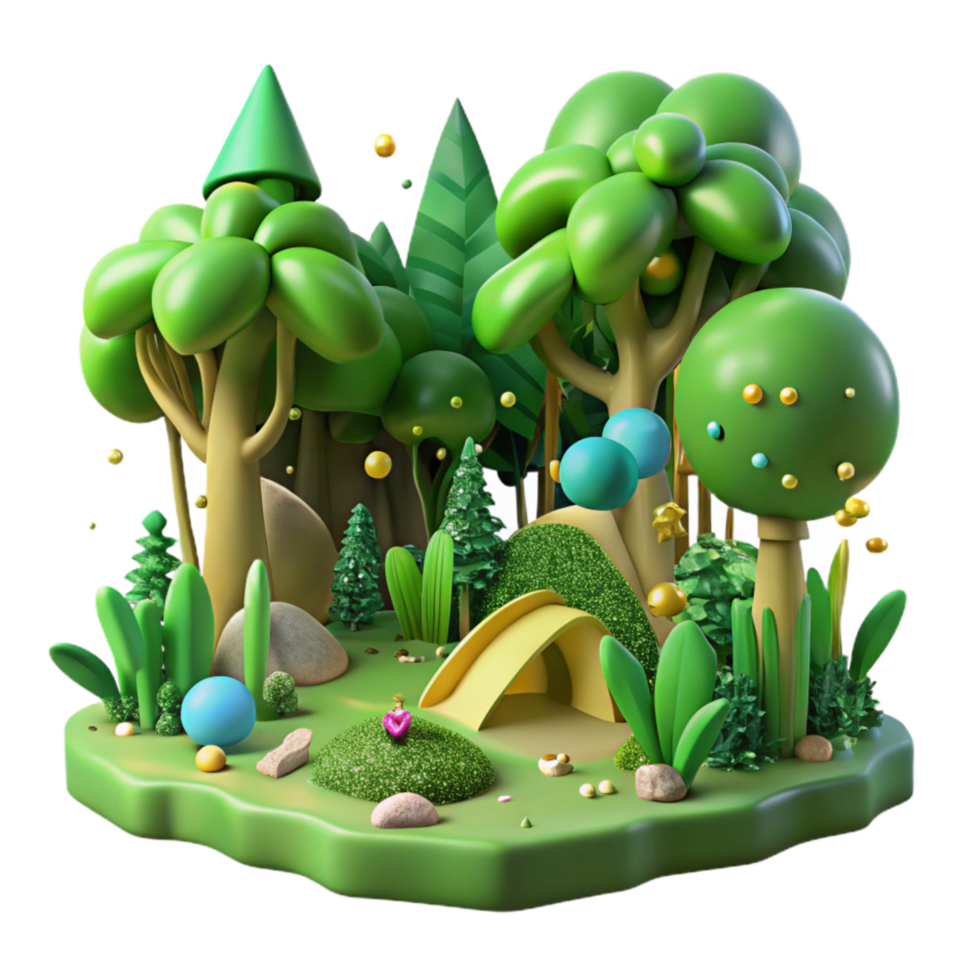 wonderful minimalist Preserving Nature Lush Green Forest Transparent Background exclusive png