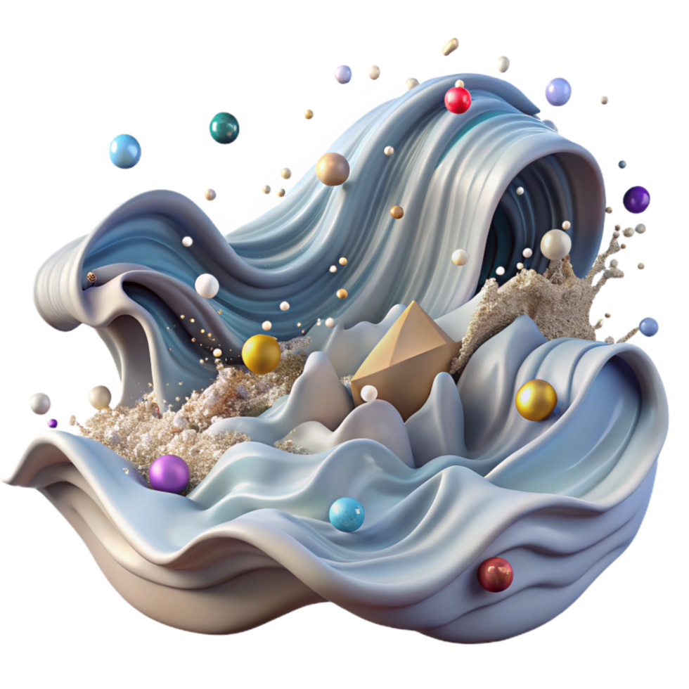 beautiful abstract Ocean Waves Crashing on Shore Dynamic Angle Cutout high resolution png