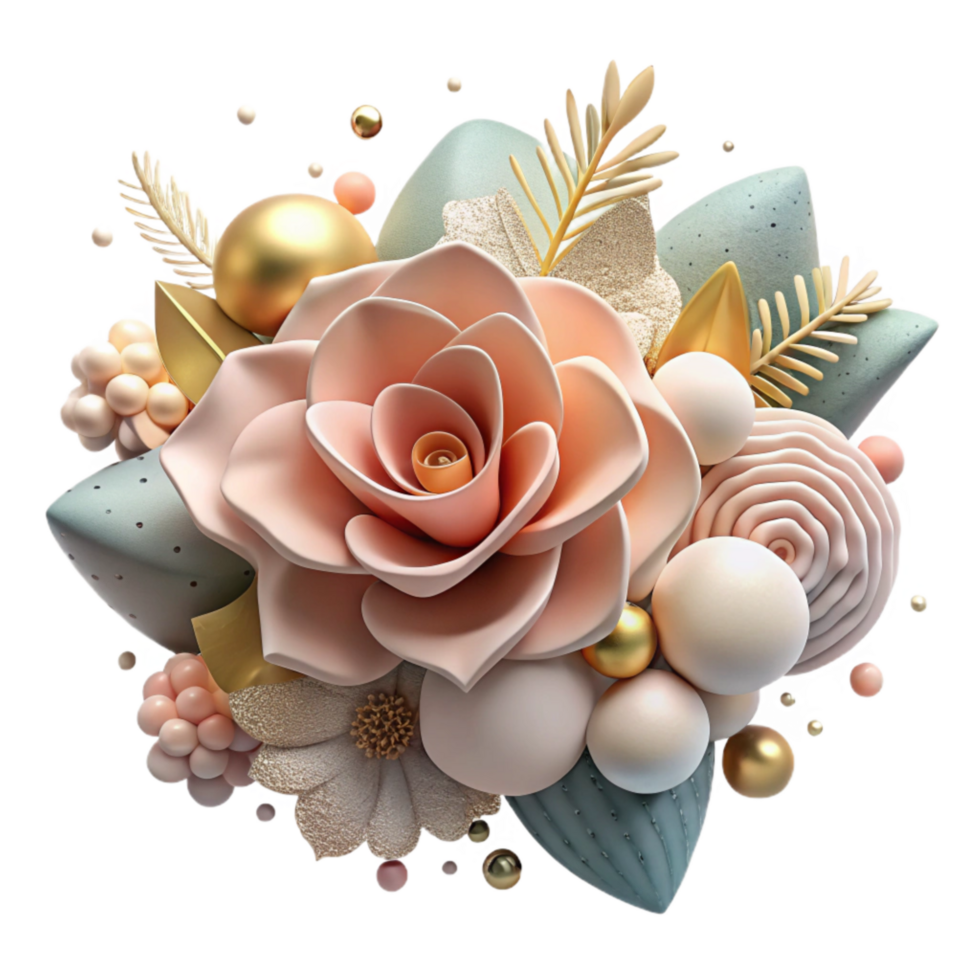 serene traditional Muted Floral Watercolor Painting Isolated Element high quality png