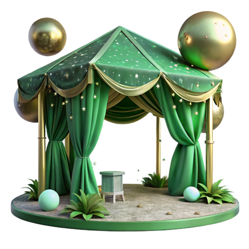 vibrant modern Green Canopy Moonlight Transparent Background original png