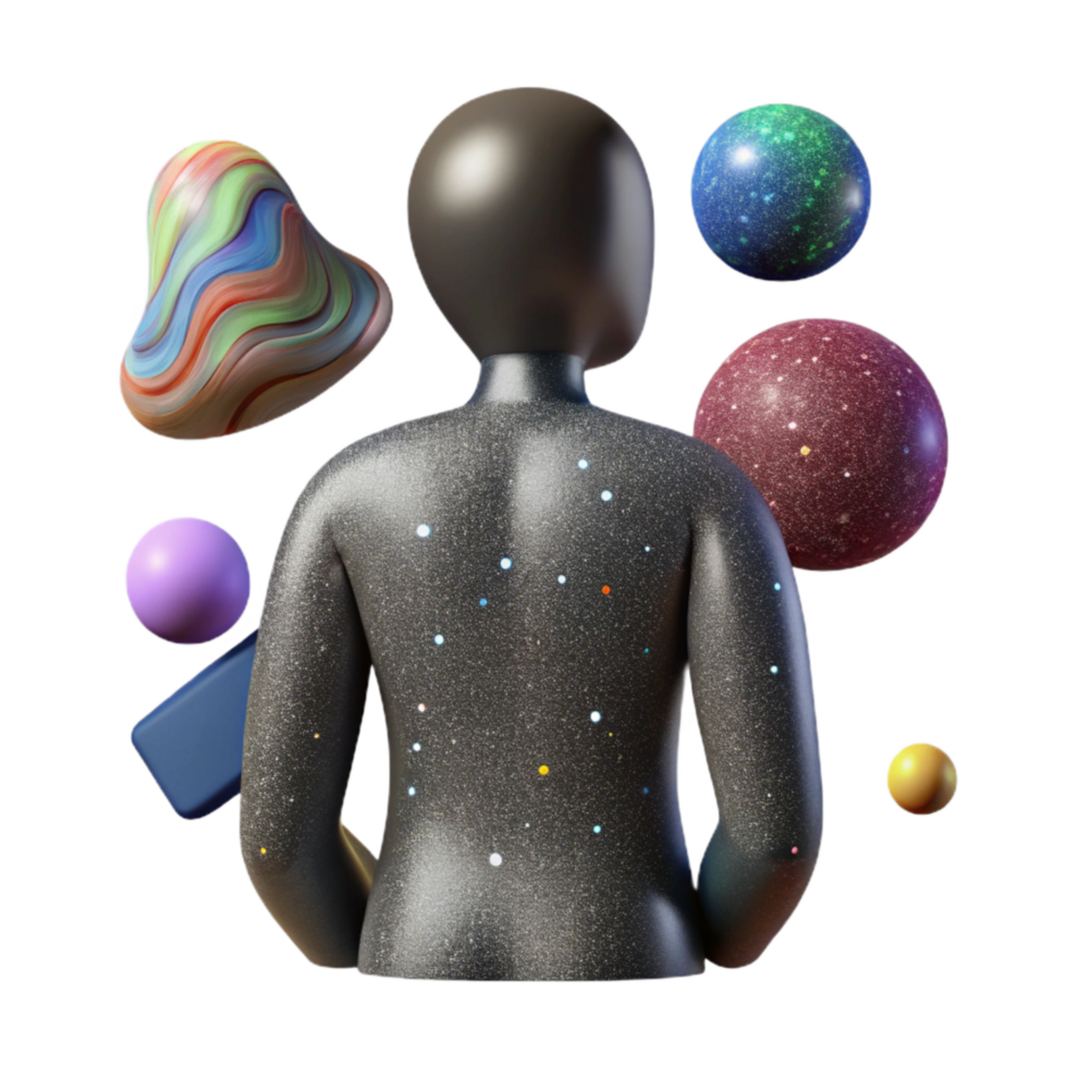 beautiful creative Human Silhouette Contemplating the Universe Transparent Background original png