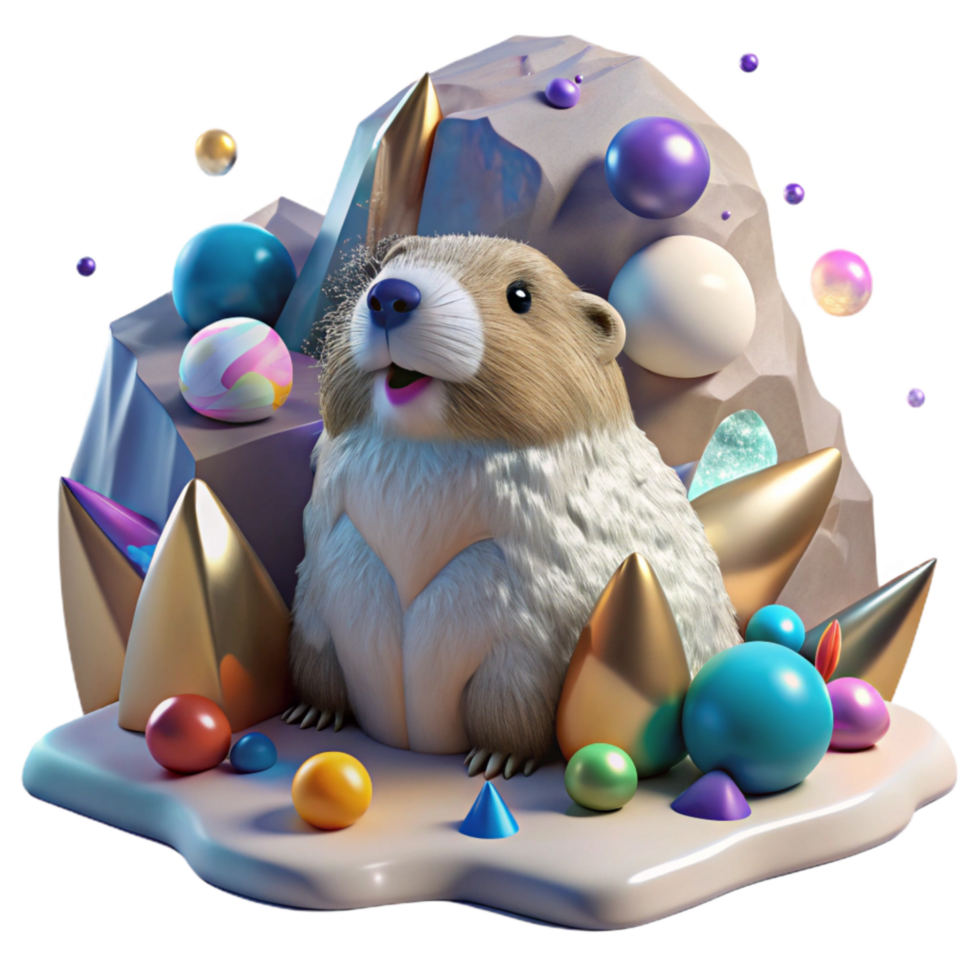 magnificent modern Melting Snow and Marmot Transparent Background professional png