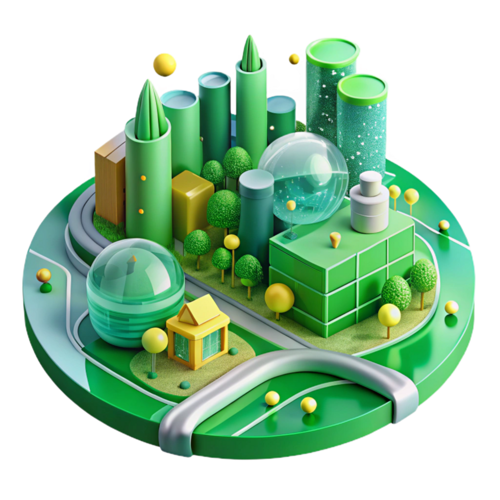 extraordinary traditional Green City Infrastructure Diagram Transparent Background with Road Detail genuine png