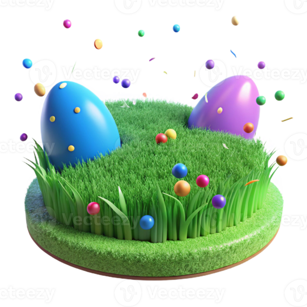 serene artistic Green Grass Field with Blue Sky Cutout authentic png