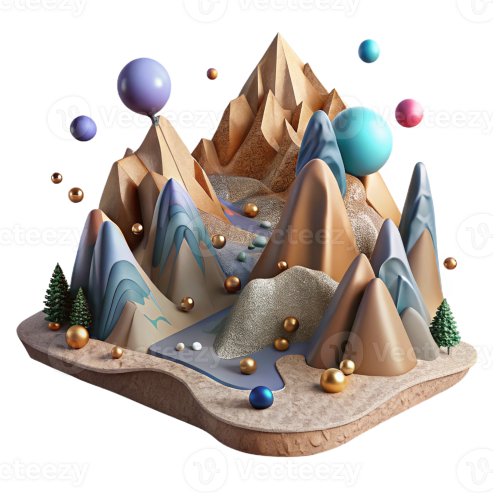 extraordinary minimalist Mountain Range with Canyon Cutout with Deep Canyon professional png