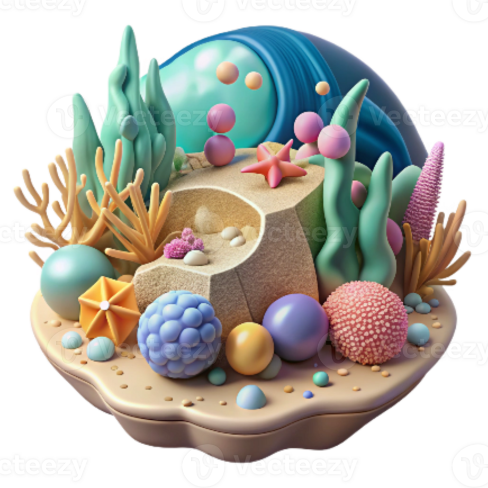 vibrant rustic Healthy Marine Ecosystem Illustration Transparent authentic png