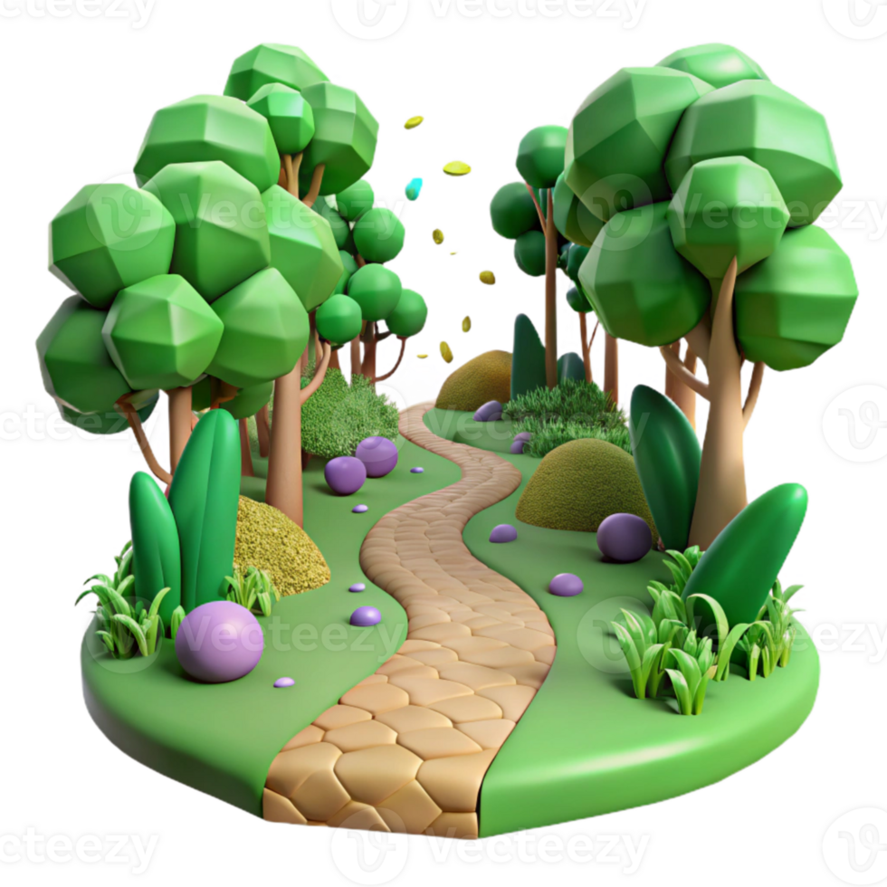 impressive traditional Green Forest Path Isolated high quality png