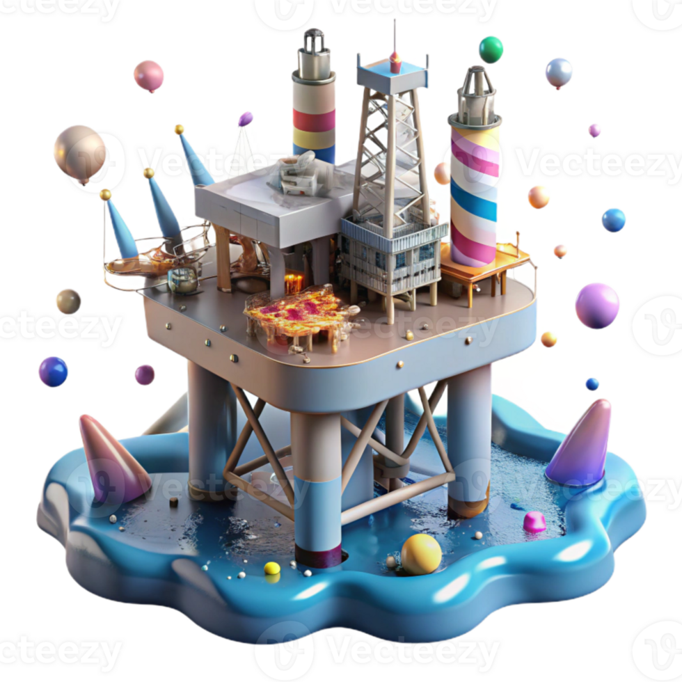 wonderful traditional Oil Rig Polluting Ocean Waters Transparent Background high quality png