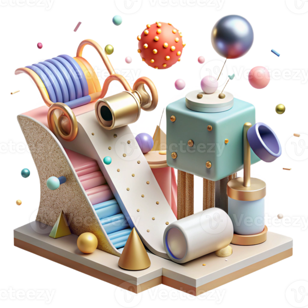 beautiful rustic Physics Experiment Setup with Inclined Plane exclusive png