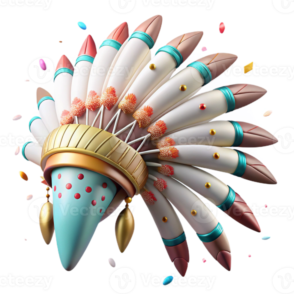 serene artistic Native American Headdress Cutout Intricate Feather Detail high resolution png