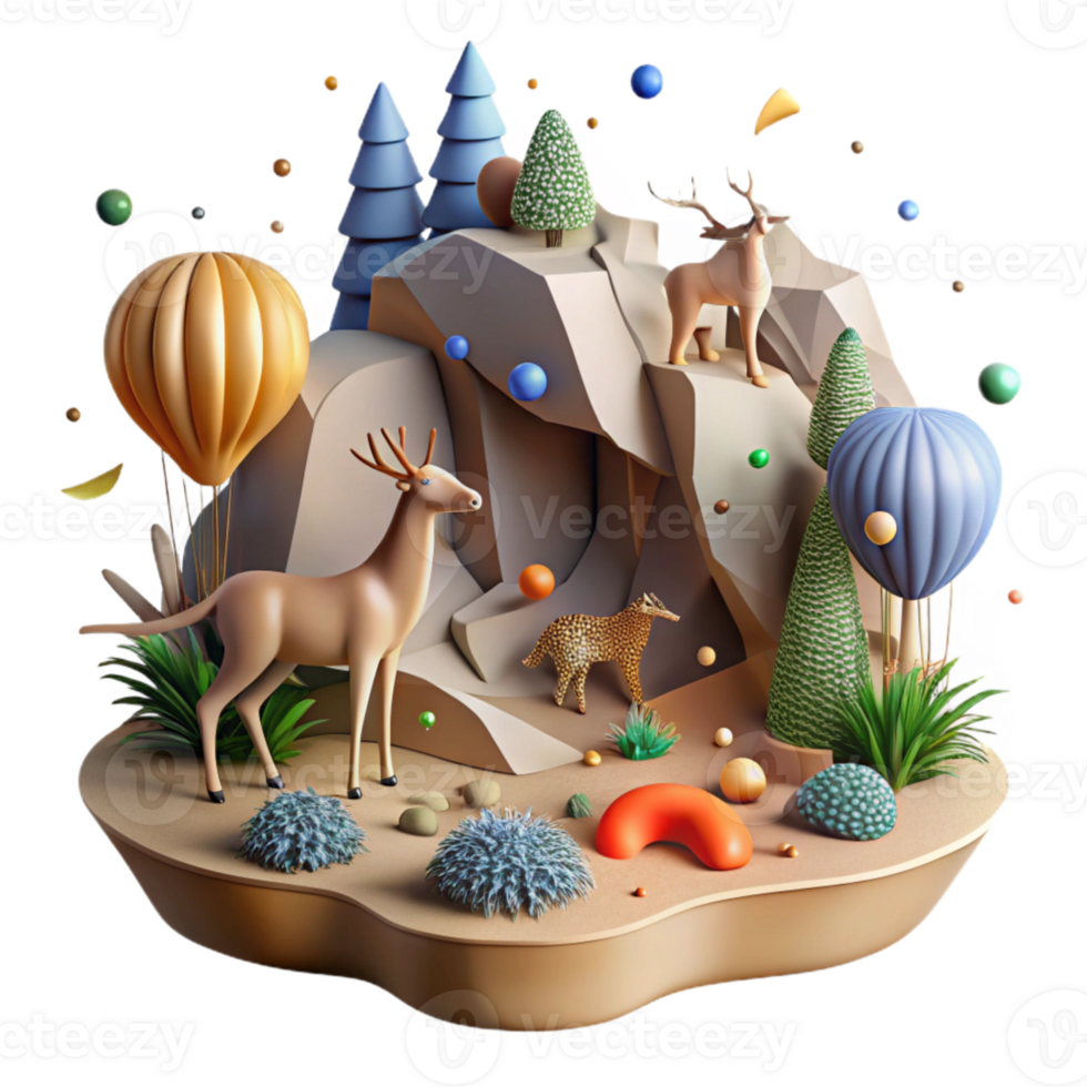 wonderful classic Habitat Fragmentation and Wildlife Survival Isolated Low Saturation exclusive png