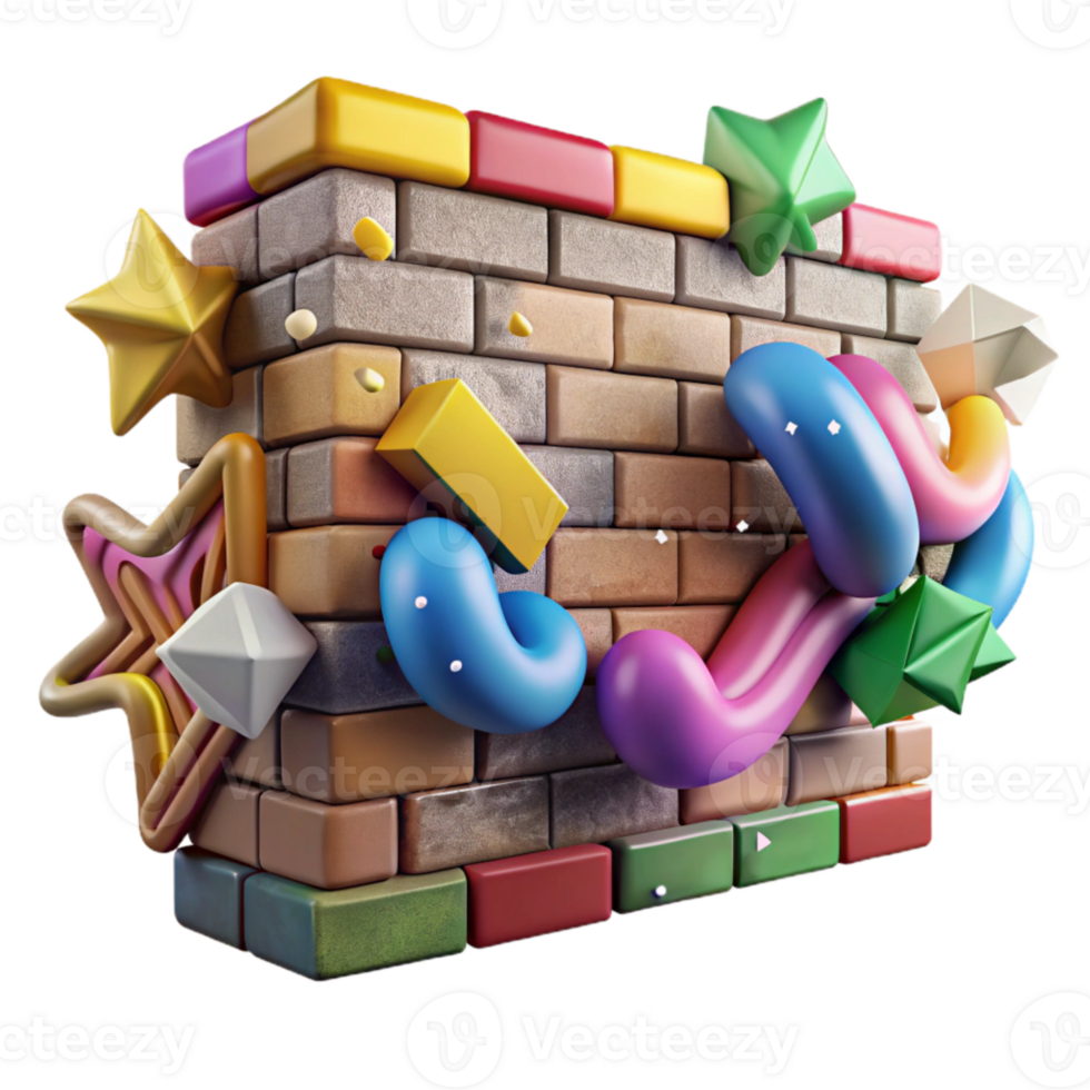serene artistic Graffiti Art on Brick Wall Isolated Element high quality png