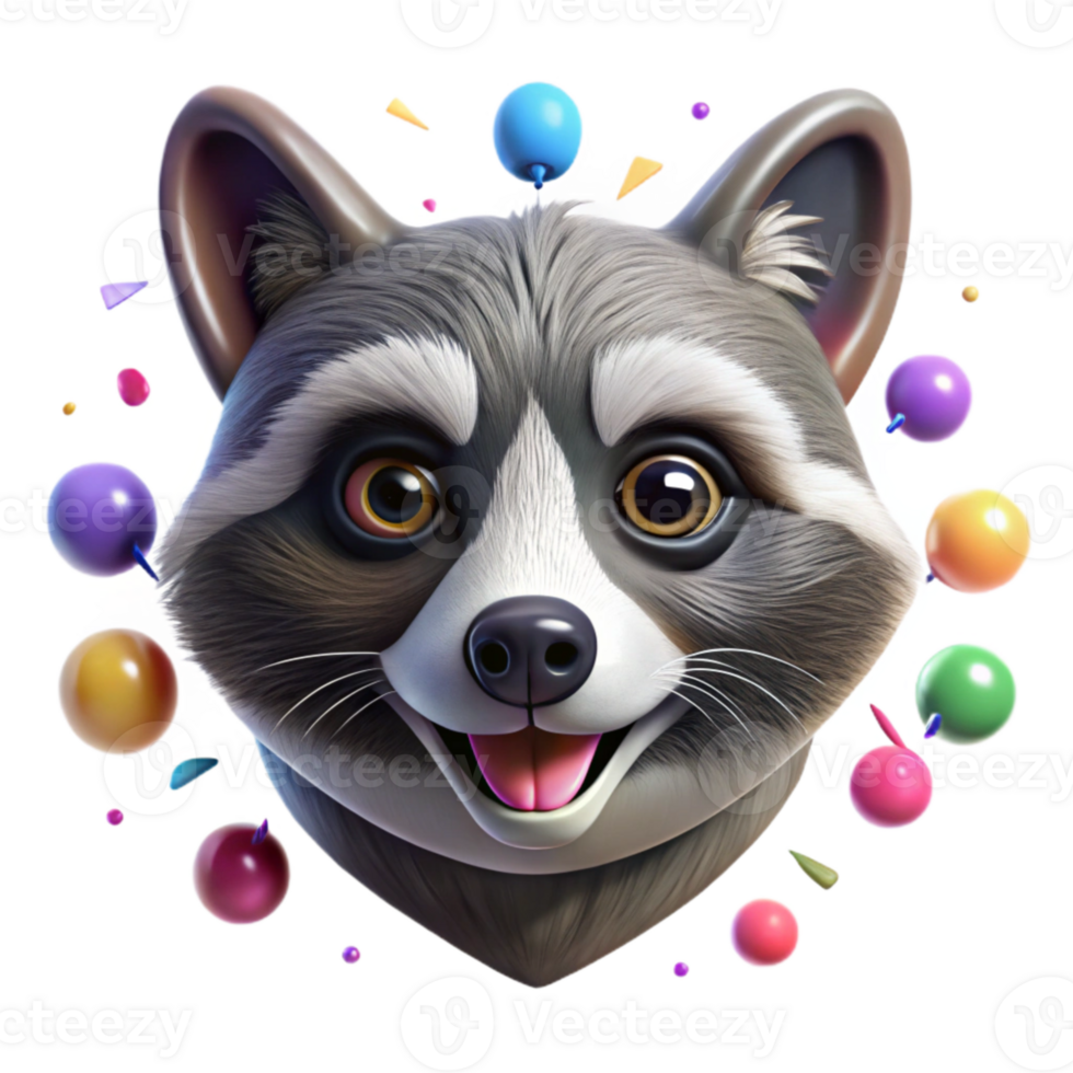 magnificent rustic Raccoon Face Isolated Close Up Detail high resolution png