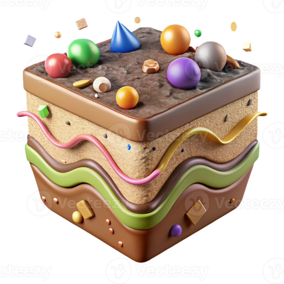 wonderful creative Healthy Soil Cross Section Isolated Transparent Background authentic png