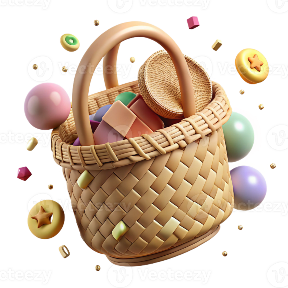 extraordinary vintage Handwoven Basket with Lid Transparent Background high quality png