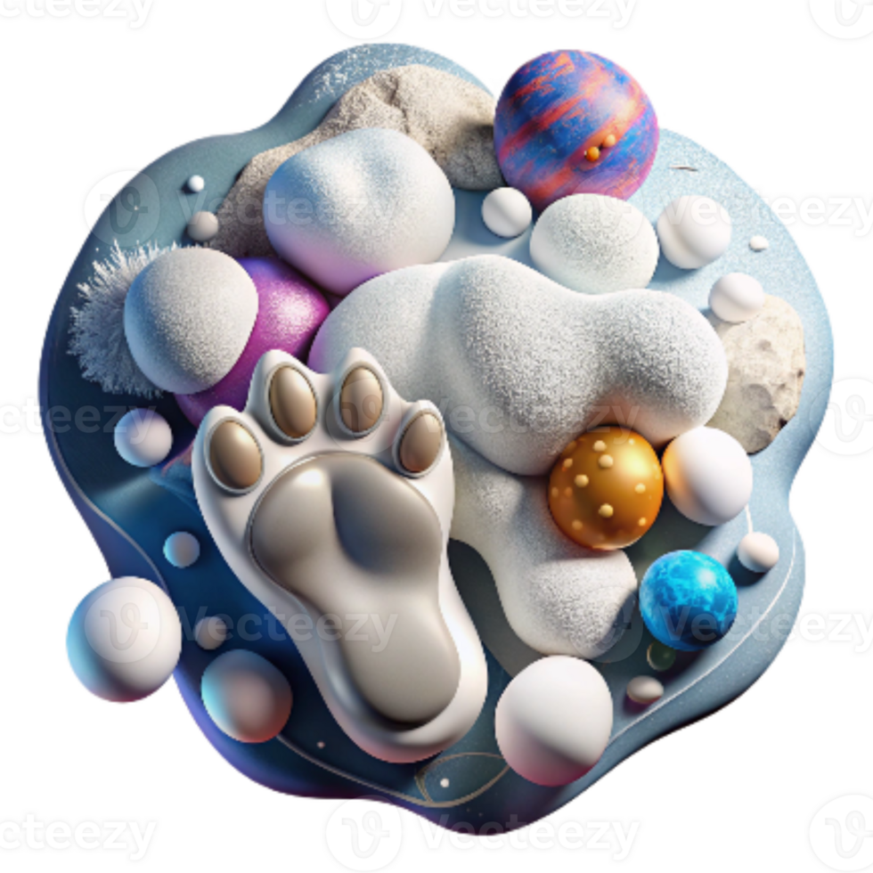 magnificent artistic Polar Bear Footprint in the Snow Isolated Element exclusive png