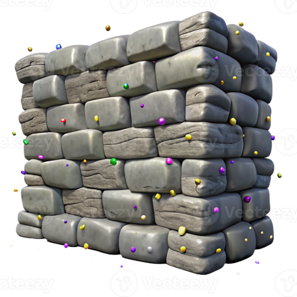elegant minimalist Gray Stone Wall Isolated with Rough Texture genuine png